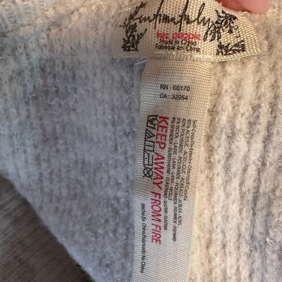 Intimately Free People Waffle Knit Shorts Sweater Wool Blend Lounge Comfy Gray L - Picture 5 of 7